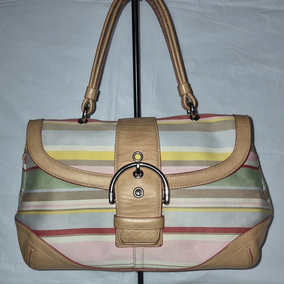 Vintage 04 Coach Soho-Hampton Striped Satchel - Picture 10 of 16